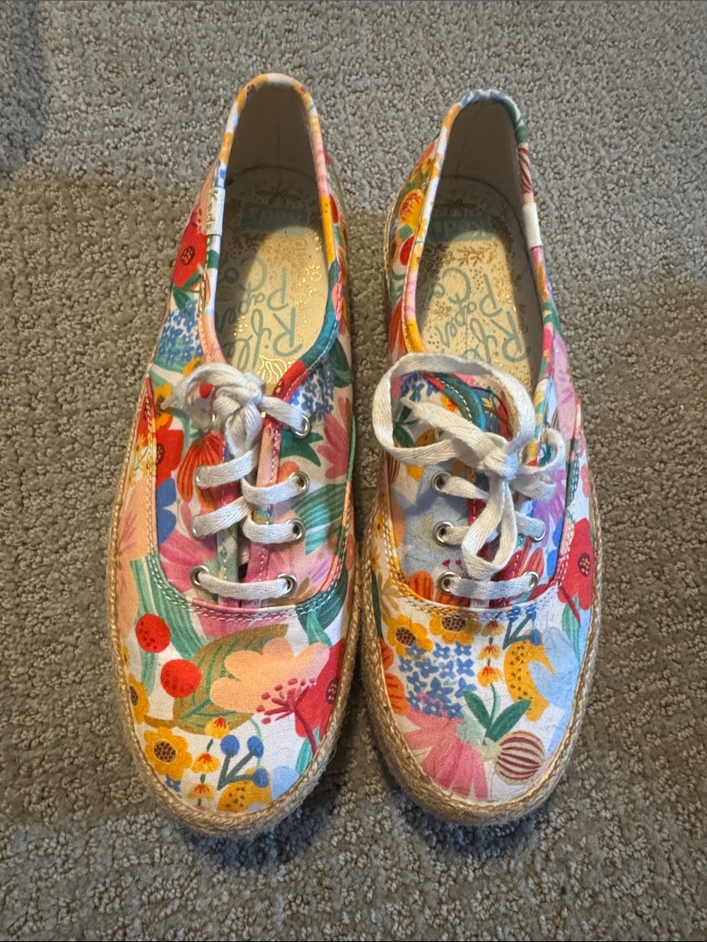 Keds Rifle Paper Company Floral Canvas Lace-Up Sneakers